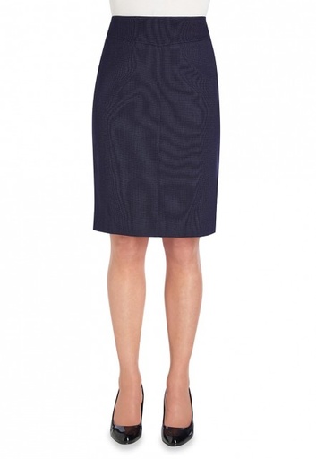 [UNI169] Ladies Skirt Navy Pin Dot - Straight Skirt